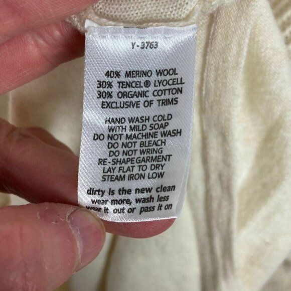 Toad and Co Merino Wool Tencel Knit Sweater Cream Jacinta Crew Neck Size Large L - Picture 6 of 11